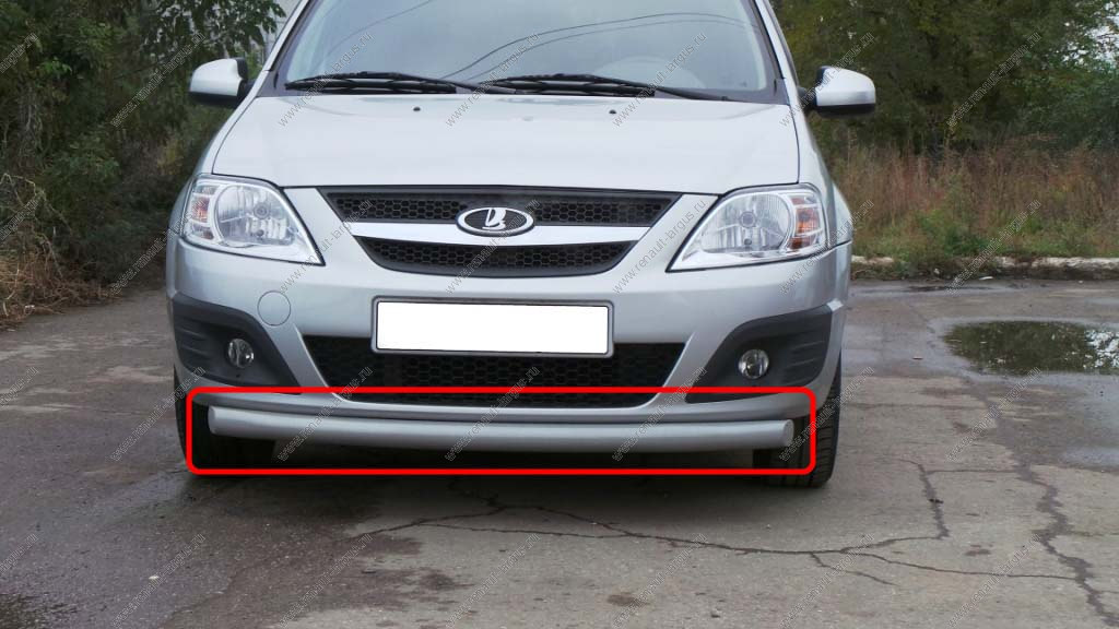 Защита LADA Largus/Лада Ларгус переднего бампера труба 63,5 мм (нержавеющая сталь) Lada GAMMA ЛАР.0201