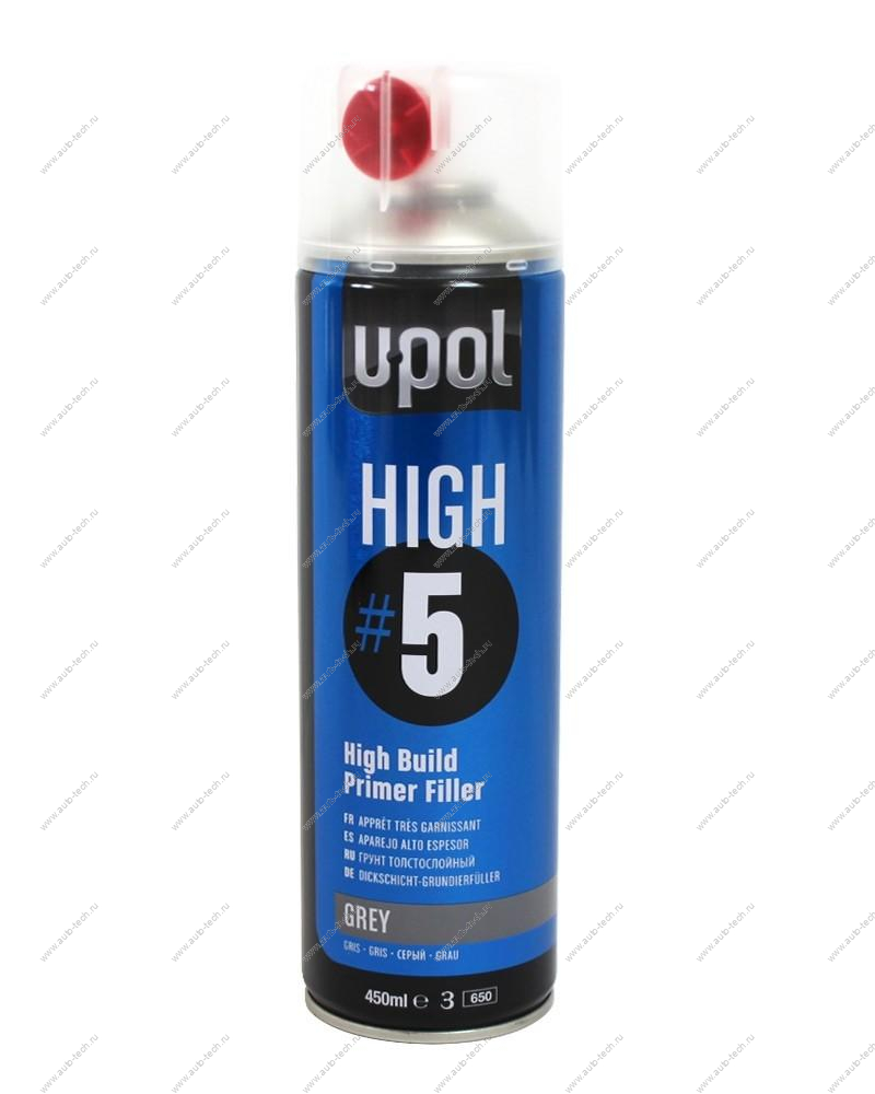 Грунт Аэрозольный толстослойный темно-серый H5 450мл U-POL HIGHDG-AL U-pol HIGHDG-AL