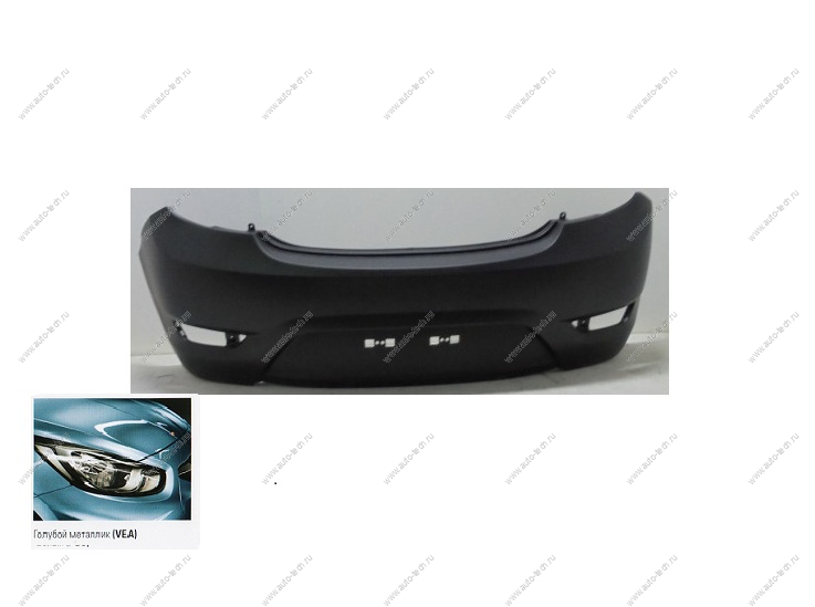 Бампер задний Hyundai Solaris х/б крашеный Голубой металлик VEA 2010- API  866114L200-VEA