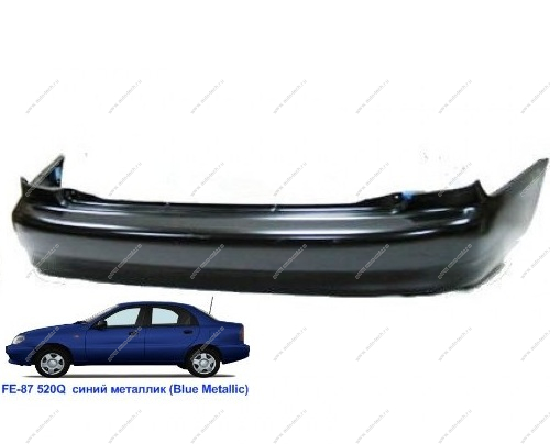 Бампер задний Chevrolet Lanos крашеный Blue metallic Синий металлик FE87-520Q 1998- (96277555) Китай GAMMA GM-BR-1405-FE87-520Q