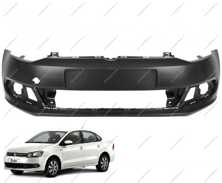 Бампер передний крашеный VOLKSWAGEN POLO (седан) 2015- (LC9A - PURE WHITE) Gamma GAMMA 6RU807221-LC9A