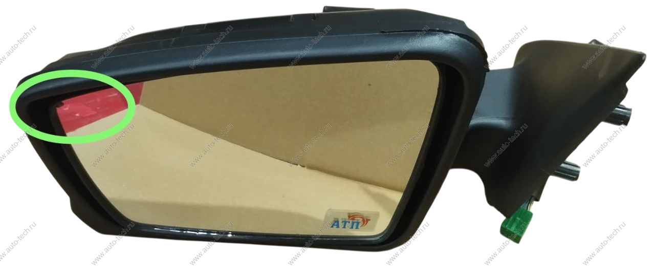 Зеркало новое ВАЗ-2191 боковое левое, с электроприводом, обогревом, указателем поворота (Автотехпром) LADA 21910820100520