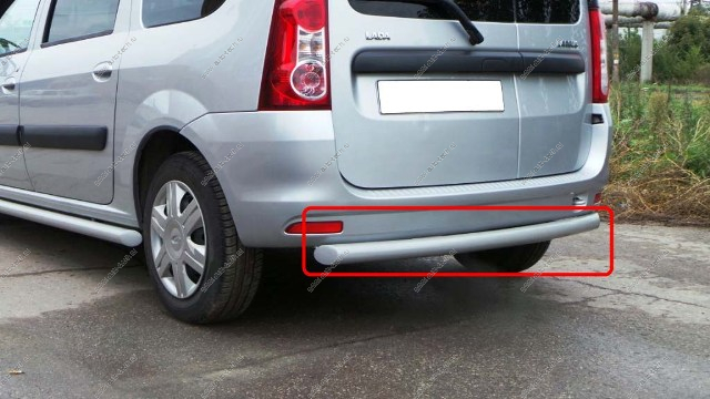 Защита LADA Largus/Лада Ларгус заднего бампера дуга 63,5 мм (нержавеющая сталь) Тольятти  ЛАР.0202