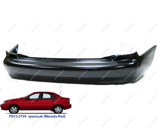 Бампер задний Chevrolet Lanos крашеный Marsala red Красный FD13-31V4 1998- (96277555) Китай GAMMA GM-BR-1405-FD13-31V4