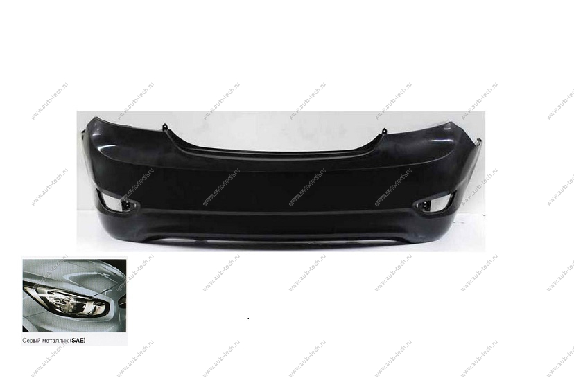 Бампер задний Hyundai Solaris седан крашеный Cерый металлик SAE 2010-2014 API  866114L000-SAE