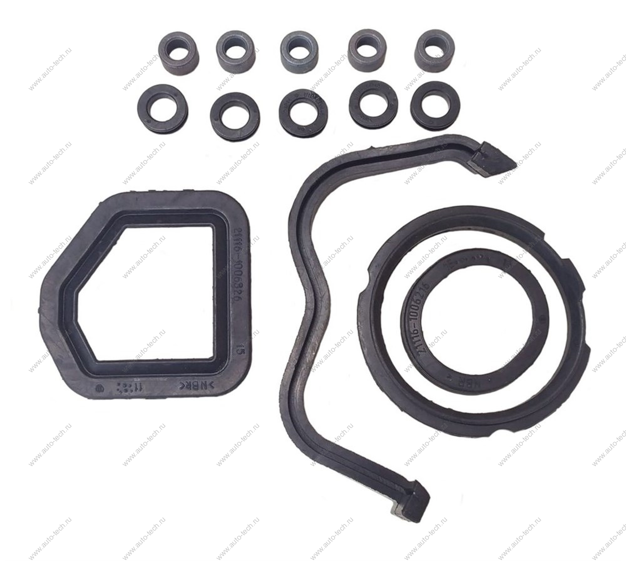 Втулка крышки ремня ГРМ для а/м ВАЗ 2190, 6 наименований, 14 деталей, ремкомплект (втулки+кольцо+уплотнители), дв 21116 21116-1006000 (БРТ) LADA 10040758ALT