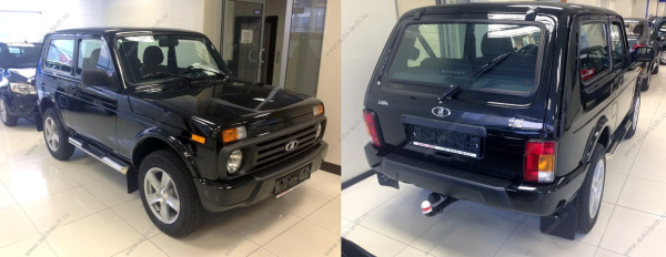 Бампер задний крашеный ВАЗ-21214 Niva Urban 672 Черная Пантера Кампласт LADA 21214-2804010-672