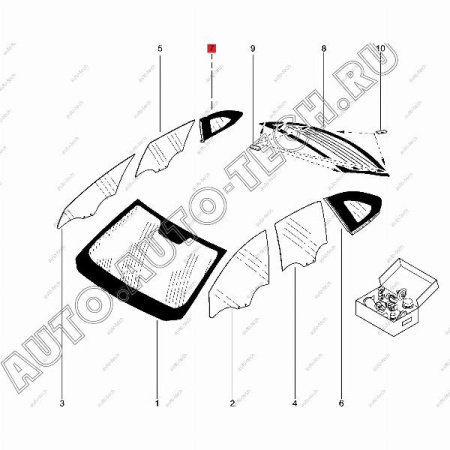 Стекло LADA XRAY окна боковины правое (тонированное) . Lada LADA 833064665R