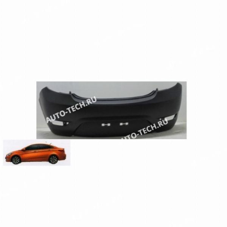 Бампер задний Hyundai Solaris х/б крашеный Оранжевый перламутр R9A 2010- API  866114L200-R9A