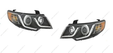 Фара л+п тюнинг линзованые с светящ ободк Kia Cerato 2009-2012 EAGLE EYES EAGLE EYES KACET09-003B-N