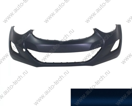 Бампер передний Hyundai Elantra крашеный под ПТФ (Y3U - New Indigo Blue Metallicl) 2011- Китай CHINA 865113X000-Y3U