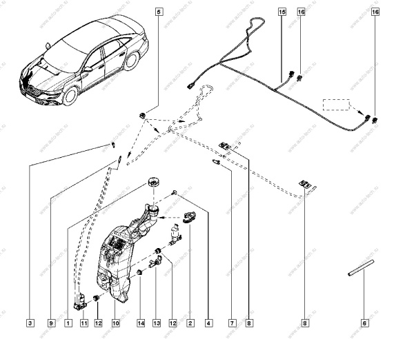 Пистон крепления (пластик) (верхнего патрубка) LADA Largus RENAULT 7703079829