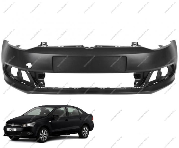 Бампер передний крашеный VOLKSWAGEN POLO (седан) 2010-2015 (LC9X - DEEP BLACK) Gamma GAMMA 6RU807221-LC9X