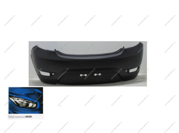 Бампер задний Hyundai Solaris х/б крашеный Cиний перламутр WGM 2010 API  866114L200-WGM