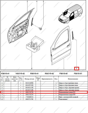 Направляющая стекла задняя передней левой двери LADA Largus Renault RENAULT 6001550758
