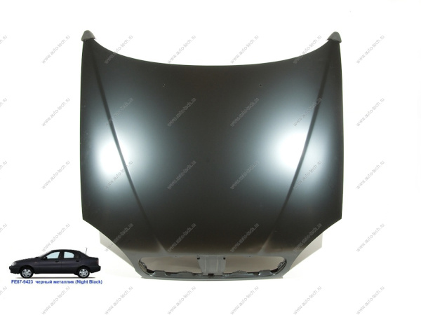 Капот Chevrolet Lanos крашеный Night black Черный металлик FE87-9423 (с отв. под эмблему) Api Api DW1601A-FE87-9423