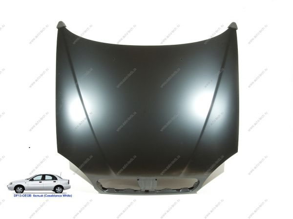 Капот Chevrolet Lanos крашеный Casablanca white Белый DF13-OEOB (с отв. под эмблему) Api Api DW1601A-DF13-OEOB