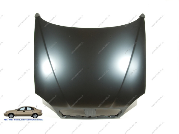 Капот Chevrolet Lanos крашеный Pannacota Бежевый металлик FE87-1167 (с отв. под эмблему) Api Api DW1601A-FE87-1167