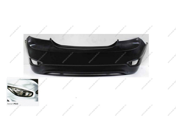 Бампер задний Hyundai Solaris седан крашеный Белый PGU 2010-2014 API  866114L000-PGU