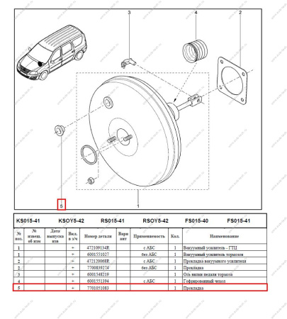 Прокладка клапана LADA Largus/Лада Ларгус АвтоВАЗ Оригинал  7701051083