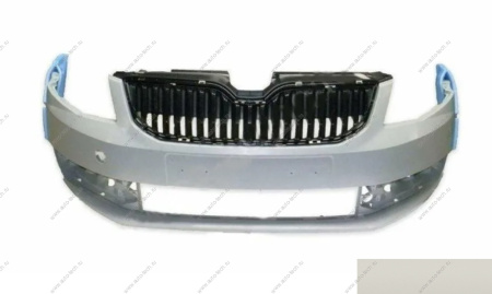 Бампер передний крашеный SKODA OCTAVIA A7 (с отв. под омыв.) (1026 - CANDY WHITE) TYG TYG 5EU807217-1026