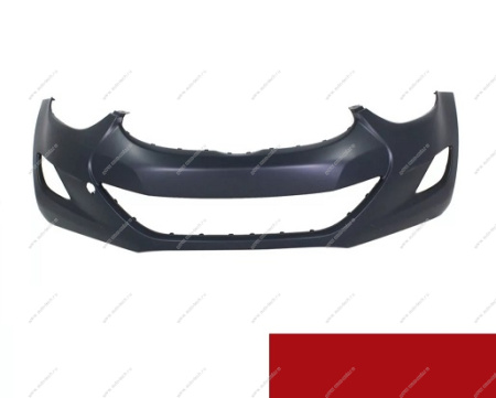 Бампер передний Hyundai Elantra крашеный под ПТФ (S2R - Red Allure) 2011- Китай CHINA 865113X000-S2R