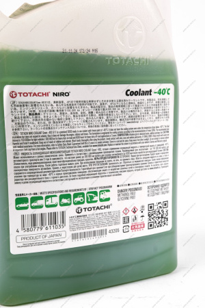 Жидкость охлаждающая низкозамерзающая TOTACHI NIRO COOLANT Green -40C G11 5кг Totachi 43205