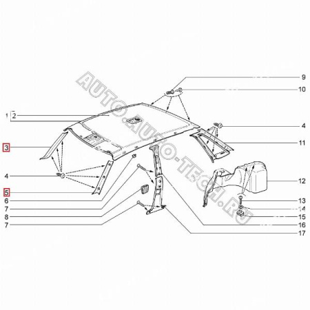 Обивка стойки ветрового окна ВАЗ-2110 правая+левая к-т LADA 21100-5402114+15