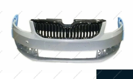 Бампер передний крашеный SKODA OCTAVIA A7 (с отв. под омыв.) (9474 - LAVA BLUE) TYG TYG 5EU807217-9474