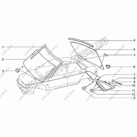 Стекло ветровое ВАЗ-2110 с з/п КМК KMK GLass 21100-5206016-09