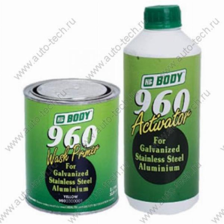 Грунт WASH 960 1:1 кислотный 2К + отвердитель 1 л Body Body 9600300001