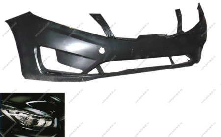 Бампер передний KIA Rio крашеный Черный перламутр MZH 2011-2015 Gamma  865114Y000-MZH