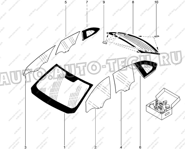 Стекло ветровое (без обогрева и датчика) с ЗП LADA XRAY КМК КМК LADT0010