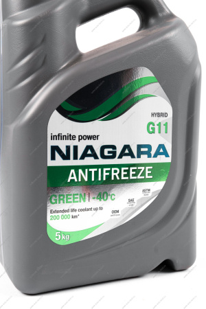 Жидкость охлаждающая Антифриз Ниагара G11 (зеленый) 5 кг Niagara 001001002011