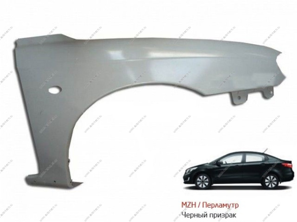 Крыло переднее правое с отв п/повтр KIA Spectra крашеное Черный перламутр MZH c 02- Api  KI1702BR-MZH