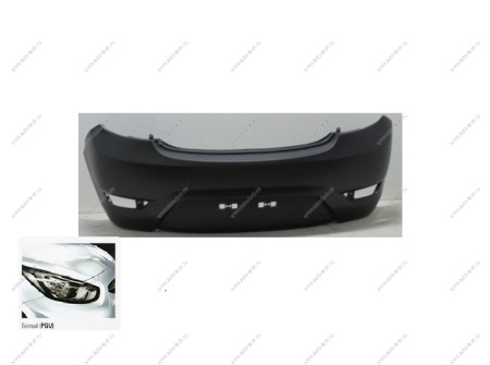 Бампер задний Hyundai Solaris х/б крашеный Белый PGU 2010- API  866114L200-PGU