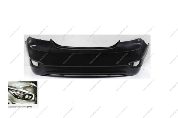 Бампер задний Hyundai Solaris седан крашеный Cеребристый металлик RHM 2010-2014 API  866114L000-RHM