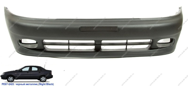 Бампер передний Chevrolet Lanos крашеный Night black Черный металлик FE87-9423 1998- Gamma GAMMA GM-BF-2965-FE87-9423