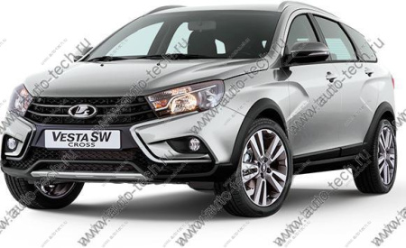 Накладка переднего бампера левая+правая Lada Vesta SW Cross крашенная 691 Платина (серебристый) к-т Lada LADA 8450031007+8450031006-691
