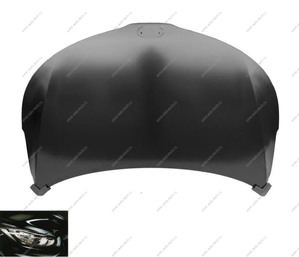 Капот KIA Rio 2015-2016 крашеный Черный перламутр MZH Api  664004Y000-MZH