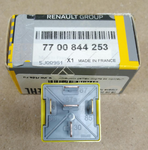 Реле LADA Largus вентилятора (универсальное) 40 А диодное желтое( 5 контакт) Renault RENAULT 7700844253
