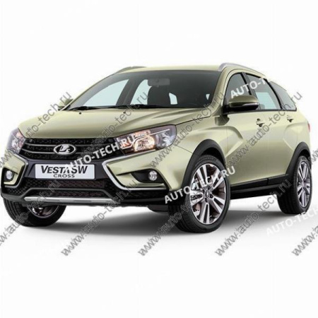 Накладка переднего бампера левая+правая Lada Vesta SW Cross крашенная 247 Карфаген (Бежевый металлик) к-т Lada LADA 8450031007+8450031006-247