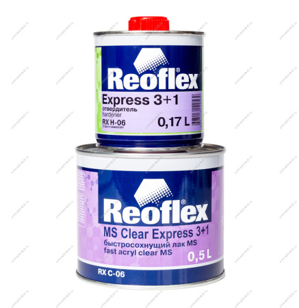 Лак Акриловый REOFLEX 2К "Экспресс" 3+1 (0,5кг+0,17кг) REOFLEX RX C-03/500