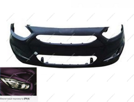 Бампер передний Hyundai Solaris крашеный Фиолетовый перламутр PXA 2010-2014 API  865111R000-РХА