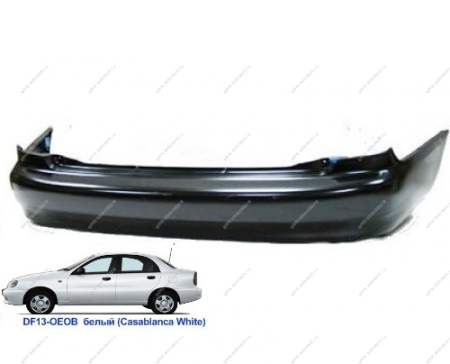Бампер задний Chevrolet Lanos крашеный Casablanca white Белый DF13-OEOB 1998- (96277555) Китай GAMMA GM-BR-1405-DF13-OEOB