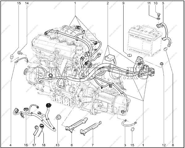 Жгут проводов LADA Largus двигателя Lada LADA 8450090283