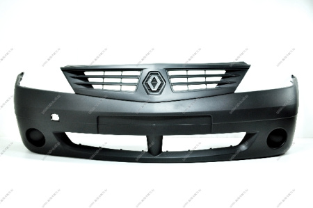 Бампер передний RENAULT Logan до 2010 г под окраску, под птф с верхней решеткой 6001551338 API Api RN0100000-1000