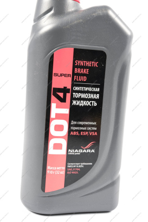 Жидкость тормозная Ниагара Супер ДОТ-4 910 гр Niagara 001005000019