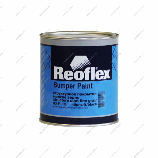 Краска REOFLEX RX P-12 Структурное покрытие мелкое зерно чёрный 1л REOFLEX RX P-11