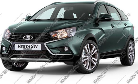 Накладка переднего бампера левая+правая Lada Vesta SW Cross крашенная 608 Плутон ( серый) к-т Lada LADA 8450031007+8450031006-608